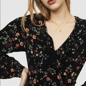 Maje Rosalio floral print crepe dress